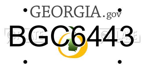 BGC6443 Georgia License Plate