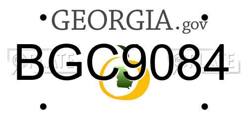BGC9084 Georgia License Plate
