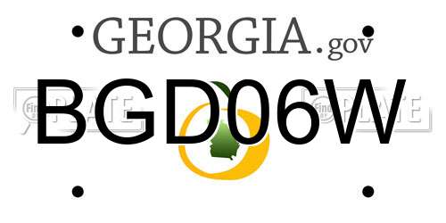 BGD06W Georgia License Plate