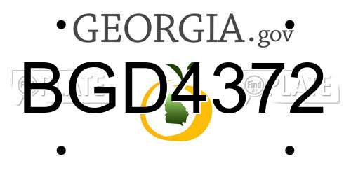 BGD4372 Georgia License Plate