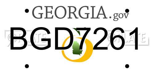 BGD7261 Georgia License Plate