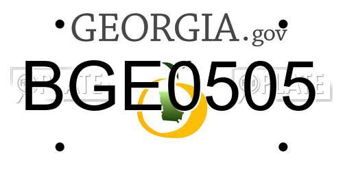 BGE0505 Georgia License Plate