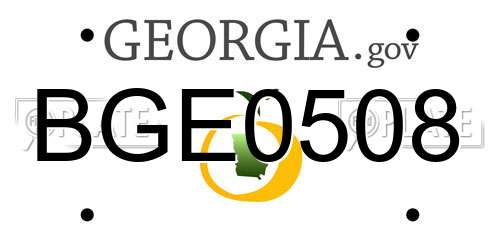 BGE0508 Georgia License Plate