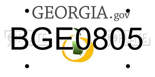 BGE0805 Georgia License Plate