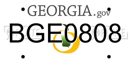BGE0808 Georgia License Plate