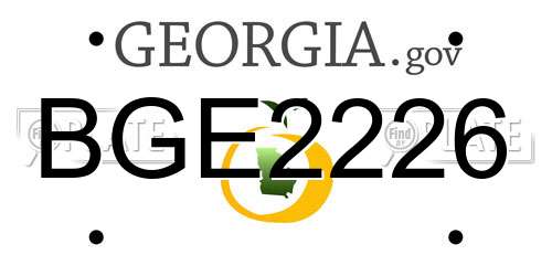 BGE2226 Georgia License Plate
