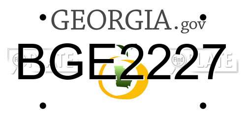 BGE2227 Georgia License Plate