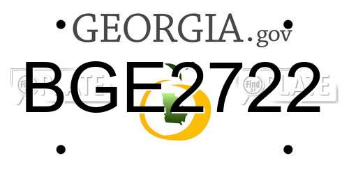 BGE2722 Georgia License Plate