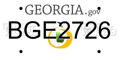 BGE2726 Georgia License Plate