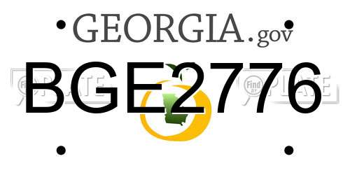 BGE2776 Georgia License Plate