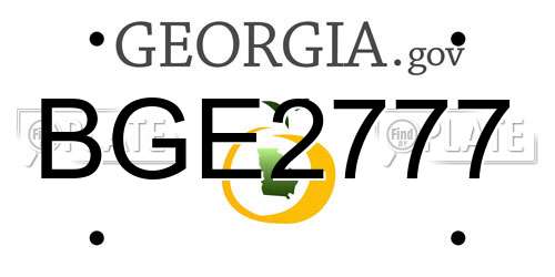 BGE2777 Georgia License Plate