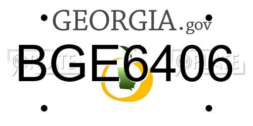BGE6406 Georgia License Plate