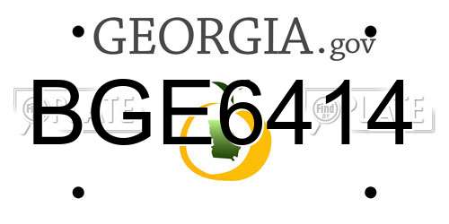 BGE6414 Georgia License Plate