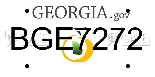 BGE7272 Georgia License Plate