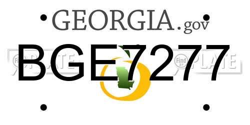 BGE7277 Georgia License Plate
