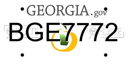 BGE7772 Georgia License Plate