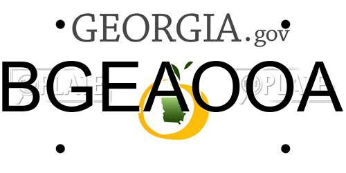 BGEAOOA Georgia License Plate