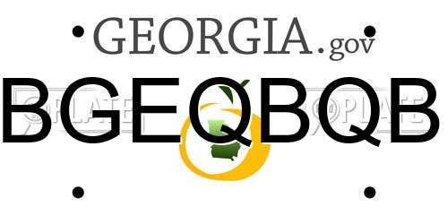 BGEQBQB Georgia License Plate