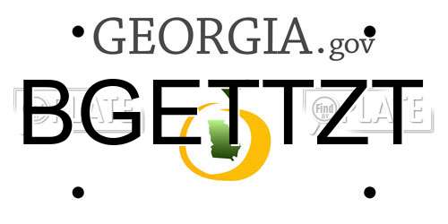BGETTZT Georgia License Plate
