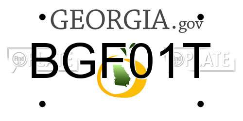 BGF01T Georgia License Plate