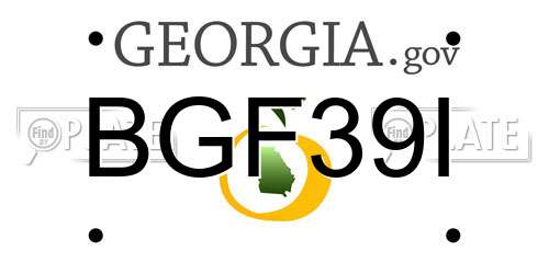 BGF39I Georgia License Plate