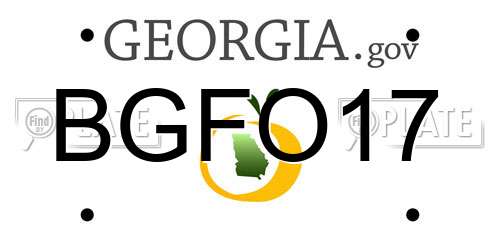 BGFO17 Georgia License Plate