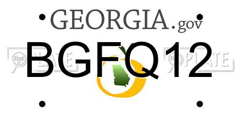 BGFQ12 Georgia License Plate