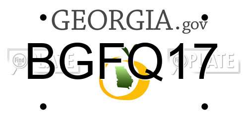 BGFQ17 Georgia License Plate