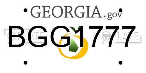 BGG1777 Georgia License Plate