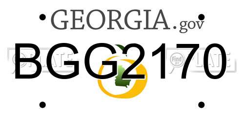 BGG2170 Georgia License Plate