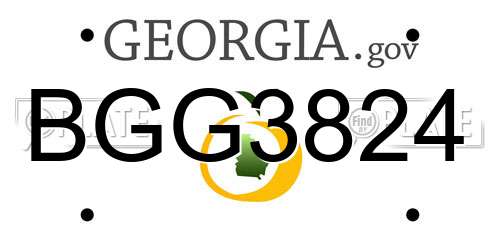 BGG3824 Georgia License Plate