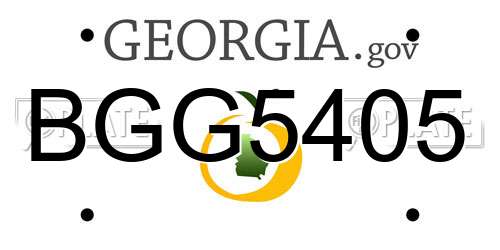 BGG5405 Georgia License Plate