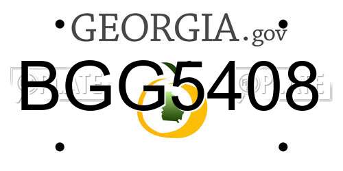 BGG5408 Georgia License Plate