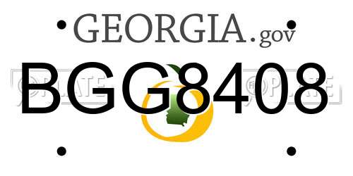 BGG8408 Georgia License Plate