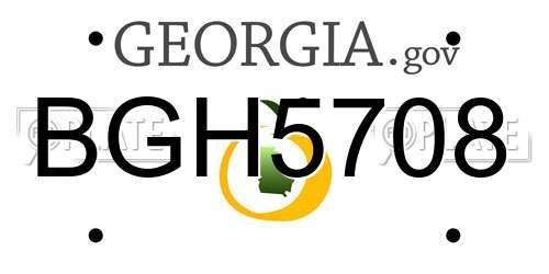 BGH5708 Georgia License Plate