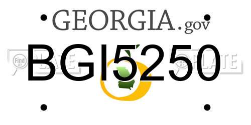 BGI5250 Georgia License Plate