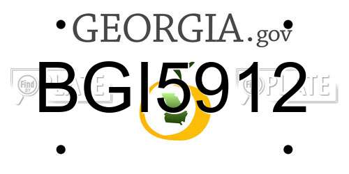 BGI5912 Georgia License Plate