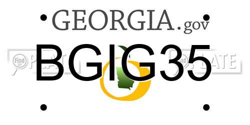 BGIG35 Georgia License Plate