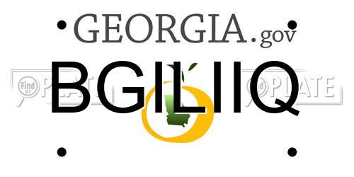BGILIIQ Georgia License Plate