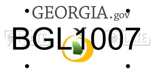 BGL1007 Georgia License Plate