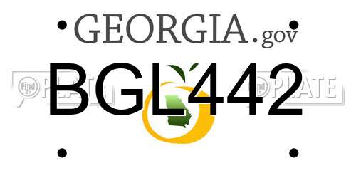 BGL442 Georgia License Plate