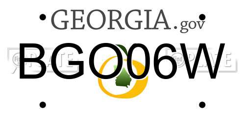 BGO06W Georgia License Plate
