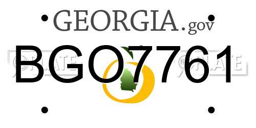 BGO7761 Georgia License Plate