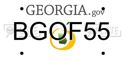 BGOF55 Georgia License Plate