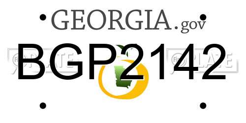BGP2142 Georgia License Plate