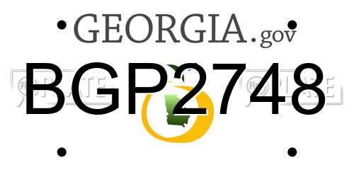 BGP2748 Georgia License Plate