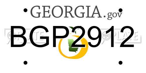 BGP2912 Georgia License Plate