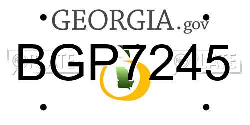 BGP7245 Georgia License Plate