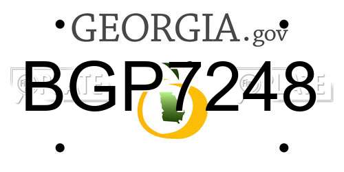BGP7248 Georgia License Plate