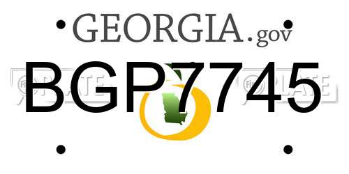 BGP7745 Georgia License Plate